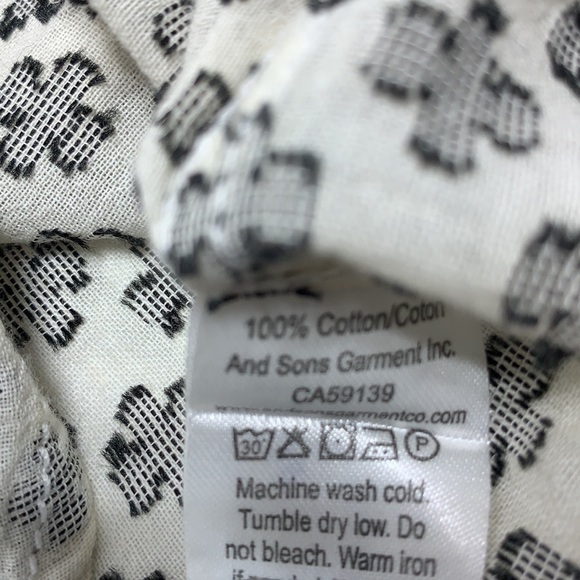 Men’s & Sons Garment Co Off White W Blck Clover Button Dn Long Sleeve Shirt S L - Picture 5 of 5